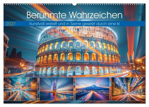 Berühmte Wahrzeichen (Wandkalender 2027 DIN A2 quer), CALVENDO Monatskalender