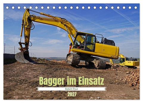 Bagger im Einsatz (Tischkalender 2027 DIN A5 quer), CALVENDO Monatskalender