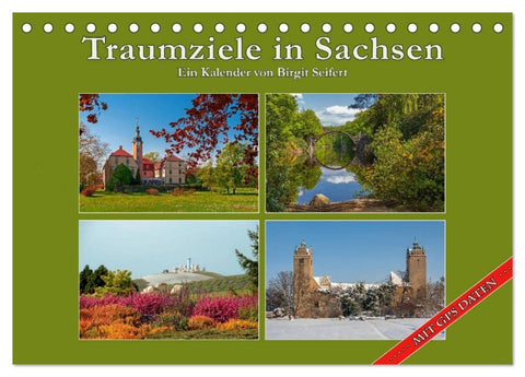 Traumziele in Sachsen (Tischkalender 2027 DIN A5 quer), CALVENDO Monatskalender