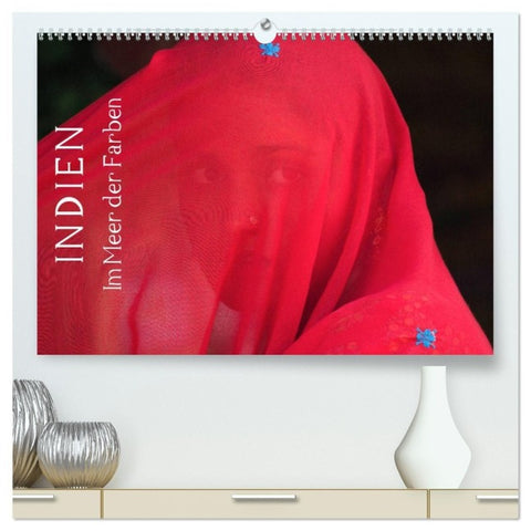 Indien - im Meer der Farben (hochwertiger Premium Wandkalender 2027 DIN A2 quer), Kunstdruck in Hochglanz