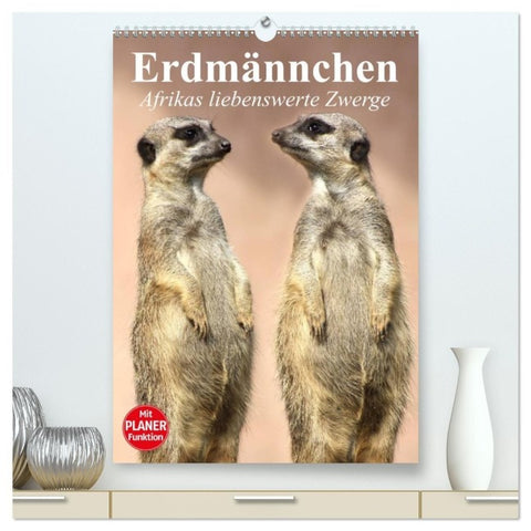 Erdmännchen - Afrikas liebenswerte Zwerge (hochwertiger Premium Wandkalender 2027 DIN A2 hoch), Kunstdruck in Hochglanz