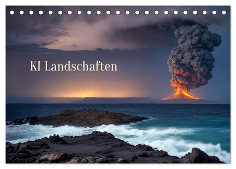 KI Landschaften (Tischkalender 2027 DIN A5 quer), CALVENDO Monatskalender