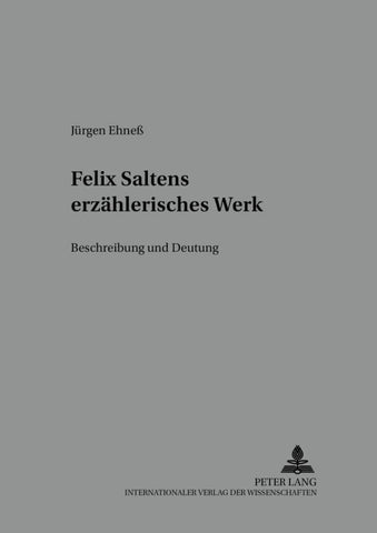 Felix Saltens erzählerisches Werk
