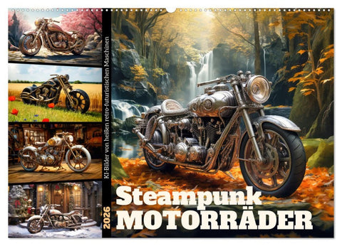Steampunk Motorräder (Wandkalender 2026 DIN A2 quer), CALVENDO Monatskalender