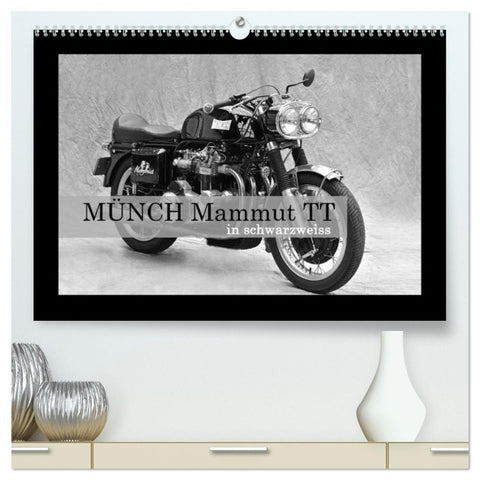 Münch Mammut TT in schwarzweiss (hochwertiger Premium Wandkalender 2027 DIN A2 quer), Kunstdruck in Hochglanz