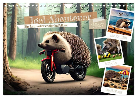Igel-Abenteuer (Wandkalender 2027 DIN A4 quer), CALVENDO Monatskalender