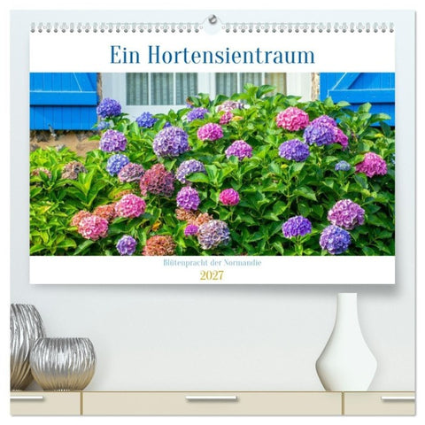 Ein Hortensientraum (hochwertiger Premium Wandkalender 2027 DIN A2 quer), Kunstdruck in Hochglanz