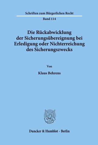 Die Rückabwicklung der Sicherungsübereignung bei Erledigung oder Nichterreichung des Sicherungszwecks.