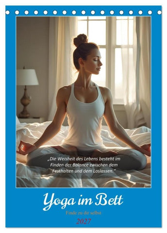 Yoga im Bett (Tischkalender 2027 DIN A5 hoch), CALVENDO Monatskalender