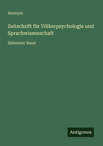 Zeitschrift für Völkerpsychologie und Sprachwissenschaft