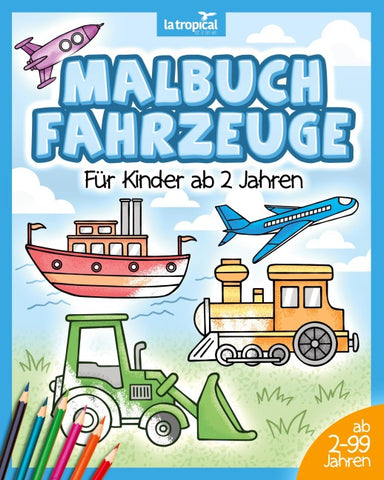 Malbuch Fahrzeuge für Kinder ab 2 Jahren