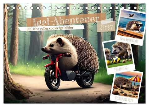 Igel-Abenteuer (Tischkalender 2027 DIN A5 quer), CALVENDO Monatskalender