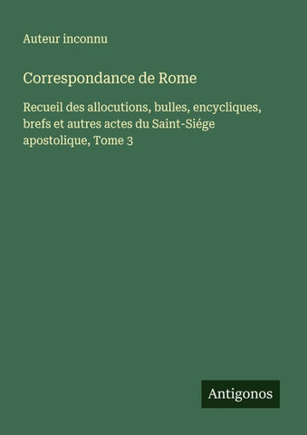 Correspondance de Rome