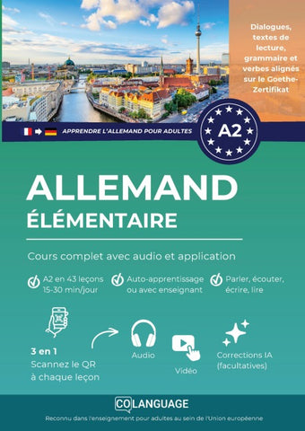Apprendre l'allemand A2 élémentaire: cours complet avec audio et application