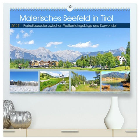 Malerisches Seefeld in Tirol (hochwertiger Premium Wandkalender 2027 DIN A2 quer), Kunstdruck in Hochglanz