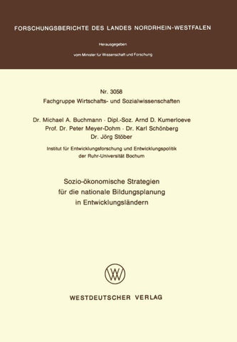 Sozio-ökonomische Strategien für die nationale Bildungsplanung in Entwicklungsländern