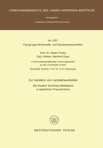 Zur Inzidenz von Landeshaushalten