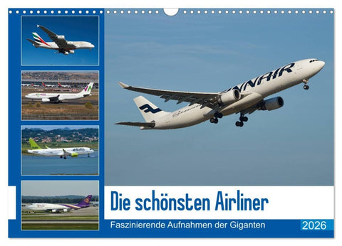 Die schönsten Airliner (Wandkalender 2026 DIN A3 quer), CALVENDO Monatskalender