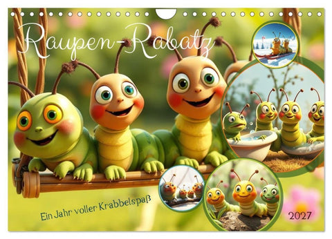 Raupen-Rabatz - Ein Jahr voller Krabbelspaß (Wandkalender 2027 DIN A4 quer), CALVENDO Monatskalender