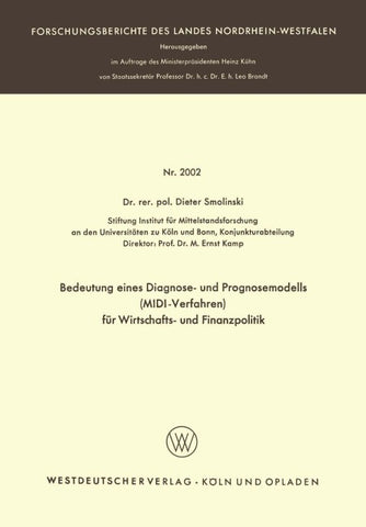 Bedeutung eines Diagnose- und Prognosemodells (MIDI-Verfahren) für Wirtschafts- und Finanzpolitik