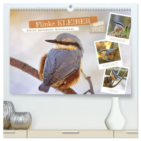 Flinke Kleiber (hochwertiger Premium Wandkalender 2027 DIN A2 quer), Kunstdruck in Hochglanz
