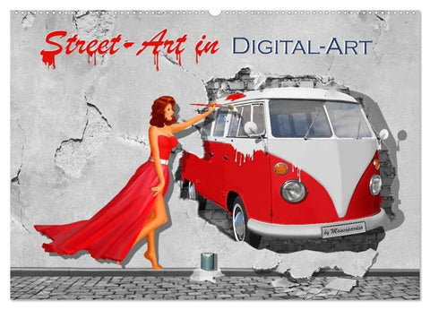 Street-Art in Digital-Art by Mausopardia (Wandkalender 2027 DIN A2 quer), CALVENDO Monatskalender