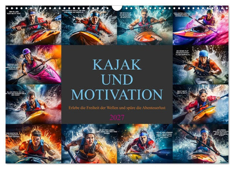 Kajak und Motivation (Wandkalender 2027 DIN A3 quer), CALVENDO Monatskalender