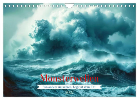 Monsterwellen (Wandkalender 2027 DIN A4 quer), CALVENDO Monatskalender