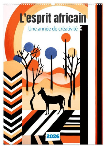 L'esprit africain (Calendrier mural 2026 DIN A2 horizontal), CALVENDO calendrier mensuel