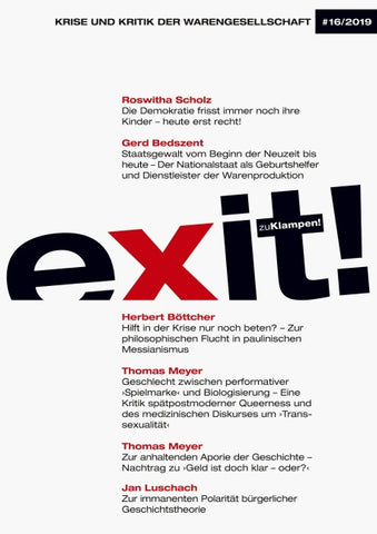 exit! Krise und Kritik der Warengesellschaft, Heft 16