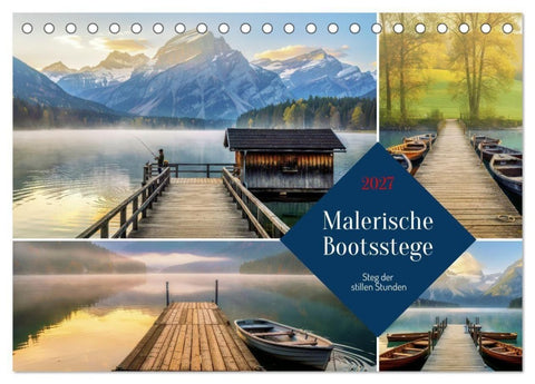 Malerische Bootsstege (Tischkalender 2027 DIN A5 quer), CALVENDO Monatskalender