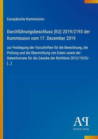 Durchführungsbeschluss (EU) 2019/2193 der Kommission vom 17. Dezember 2019