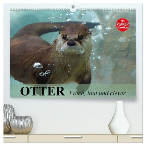 Otter. Frech, laut und clever (hochwertiger Premium Wandkalender 2026 DIN A2 quer), Kunstdruck in Hochglanz