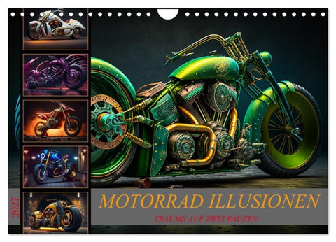 Motorrad illusionen (Wandkalender 2027 DIN A4 quer), CALVENDO Monatskalender
