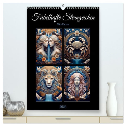 Fabelhafte Sternzeichen (hochwertiger Premium Wandkalender 2026 DIN A2 hoch), Kunstdruck in Hochglanz