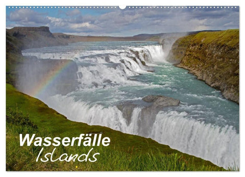 Wasserfälle Islands (Wandkalender 2027 DIN A2 quer), CALVENDO Monatskalender