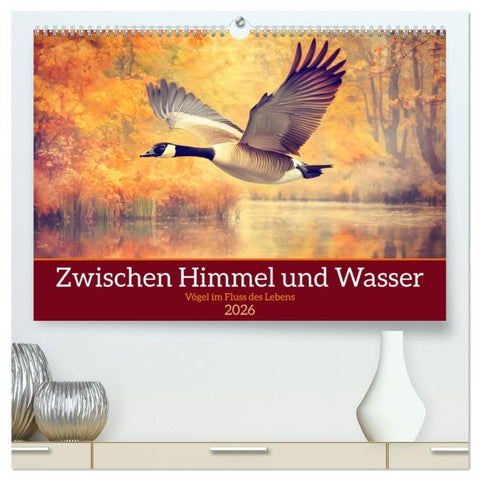 Zwischen Himmel und Wasser (hochwertiger Premium Wandkalender 2026 DIN A2 quer), Kunstdruck in Hochglanz