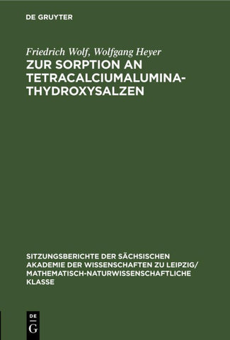 Zur Sorption an Tetracalciumaluminathydroxysalzen