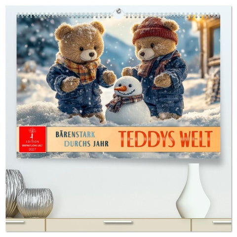 Teddys Welt - Bärenstark durchs Jahr (hochwertiger Premium Wandkalender 2027 DIN A2 quer), Kunstdruck in Hochglanz