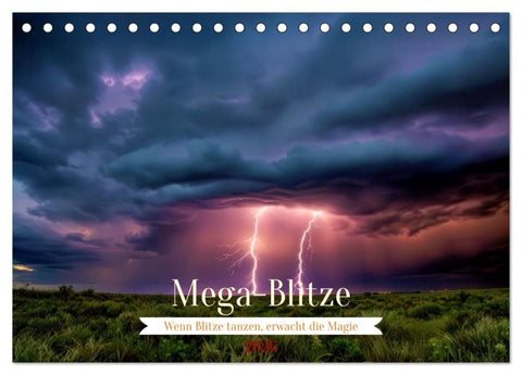 Mega-Blitze (Tischkalender 2026 DIN A5 quer), CALVENDO Monatskalender