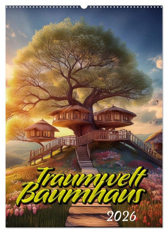 Traumwelt Baumhaus (Wandkalender 2026 DIN A2 hoch), CALVENDO Monatskalender