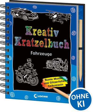 Kreativ-Kratzelbuch: Fahrzeuge