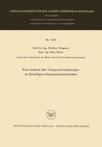 Eine Analyse der Vorgarnschwankungen an Streichgarn-Krempelassortimenten