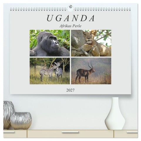 Afrikas Perle Uganda (hochwertiger Premium Wandkalender 2027 DIN A2 quer), Kunstdruck in Hochglanz