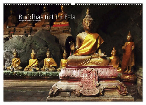 Buddhas tief im Fels (Wandkalender 2026 DIN A2 quer), CALVENDO Monatskalender