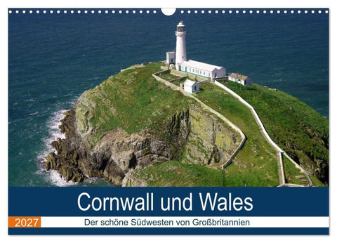 Cornwall und Wales (Wandkalender 2027 DIN A3 quer), CALVENDO Monatskalender