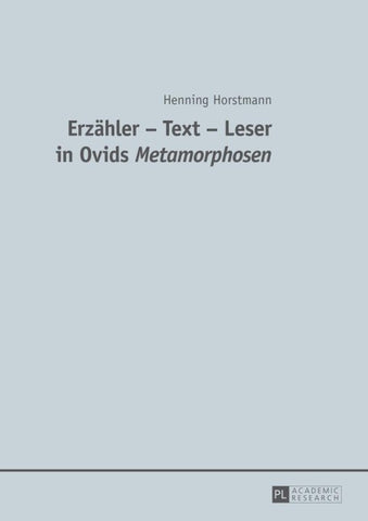 Erzähler – Text – Leser in Ovids "Metamorphosen"