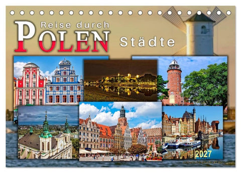 Reise durch Polen - Städte (Tischkalender 2027 DIN A5 quer), CALVENDO Monatskalender