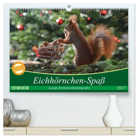 Eichhörnchen-Spaß (hochwertiger Premium Wandkalender 2027 DIN A2 quer), Kunstdruck in Hochglanz