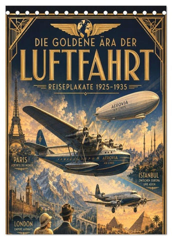Die goldene Ära der Luftfahrt – Reiseplakate 1928–1930 (Tischkalender 2027 DIN A5 hoch), CALVENDO Monatskalender
